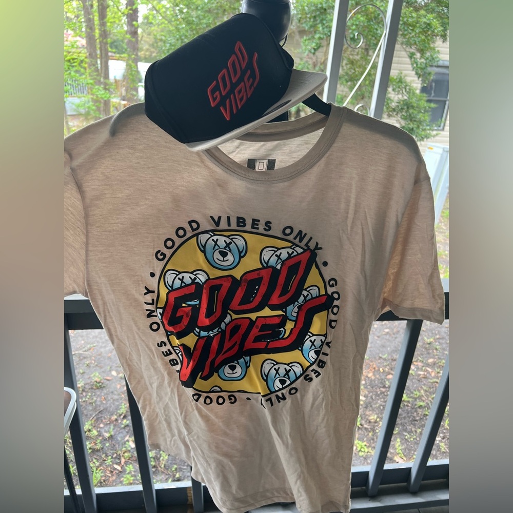 Hustle Good Vibes Shirt & Hat Set